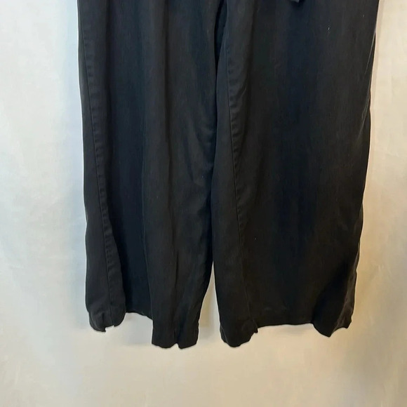 Back Beat Co Tencel Wide Leg Paperbag Ankle Black Pants size XS - Picture 4 of 14